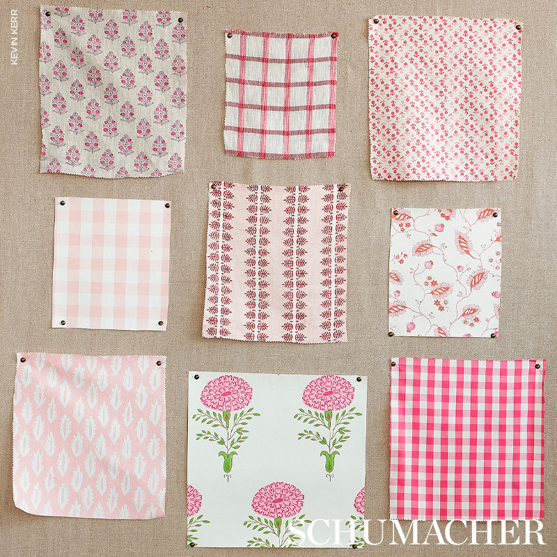 Alva Hand Block Print Fabric, Blush