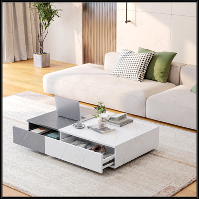 Table basse de style moderne avec deux espaces de rangement