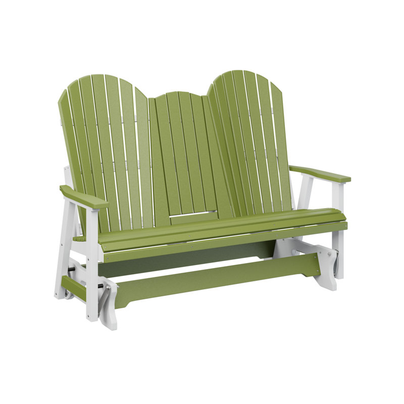 Fauteuil coulissant berçant à 5 places avec console berlinoise de qualité supérieure Berlin, Vert kiwi / blanc