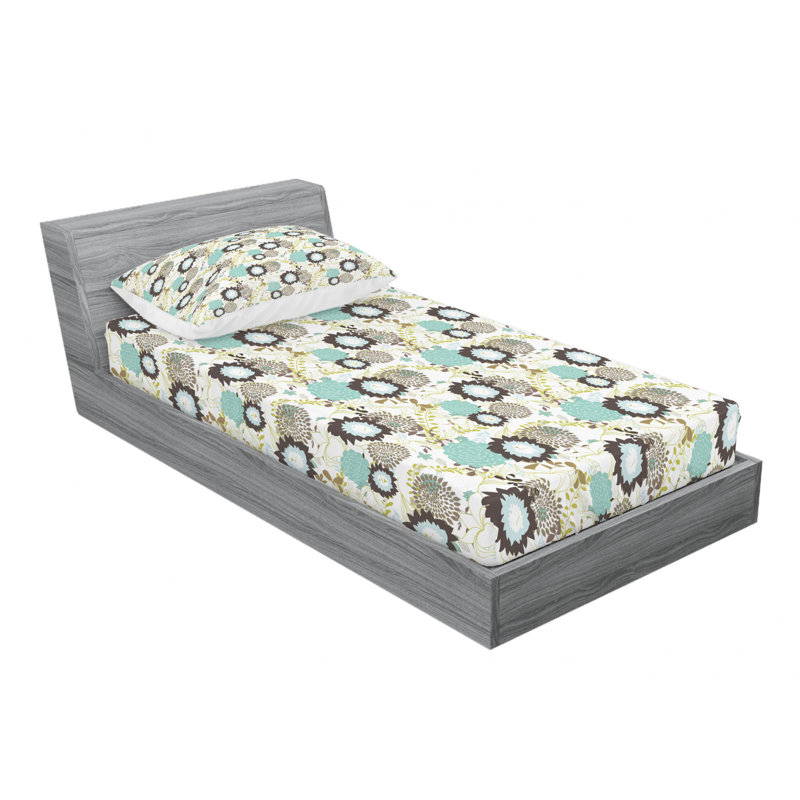 Microfiber Floral Sheet Set, Twin XL Sheet Set with Fitted Sheet