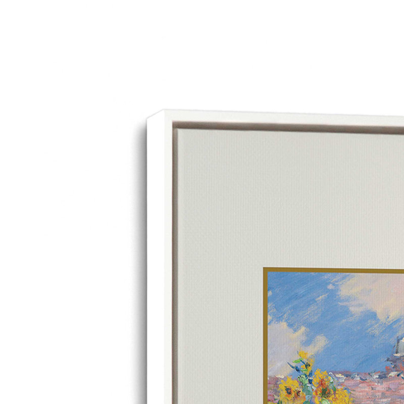 Le jardin de l'artiste par Monet v3, Cadre flottant blanc opaque, H 48,75 po x l 32,75 po