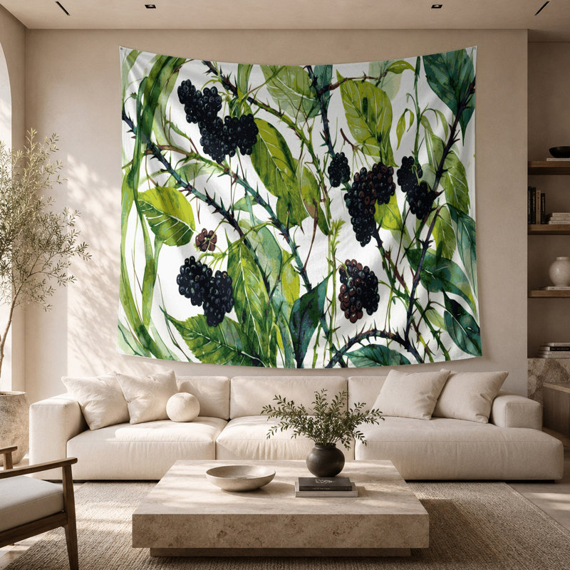 Tapisserie murale «Botanical Blackberry Canes», 26 po x 36 po