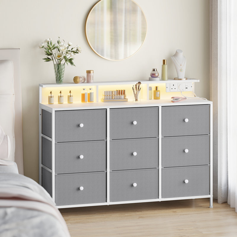 Denorris 114cm W Chest of Drawers, Grey