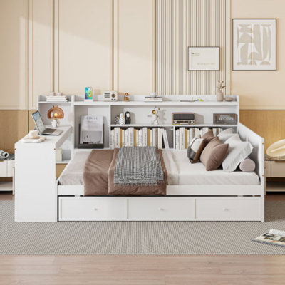 Wooden Daybed With 3 Drawers