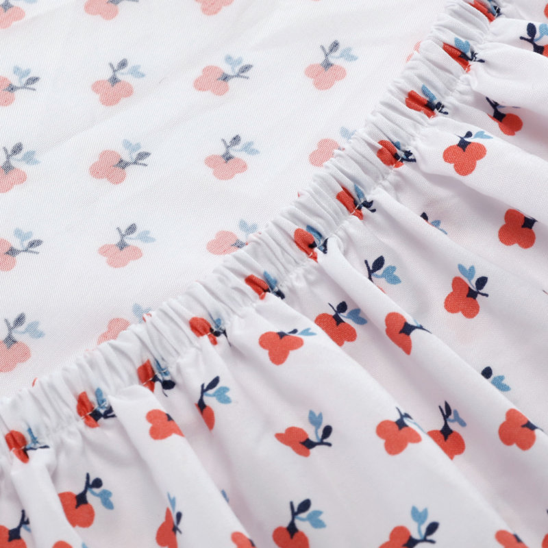 Ensemble de draps pour enfants, Full Sheet Set + Fitted Sheet + 2 Pillowcases, White/Red