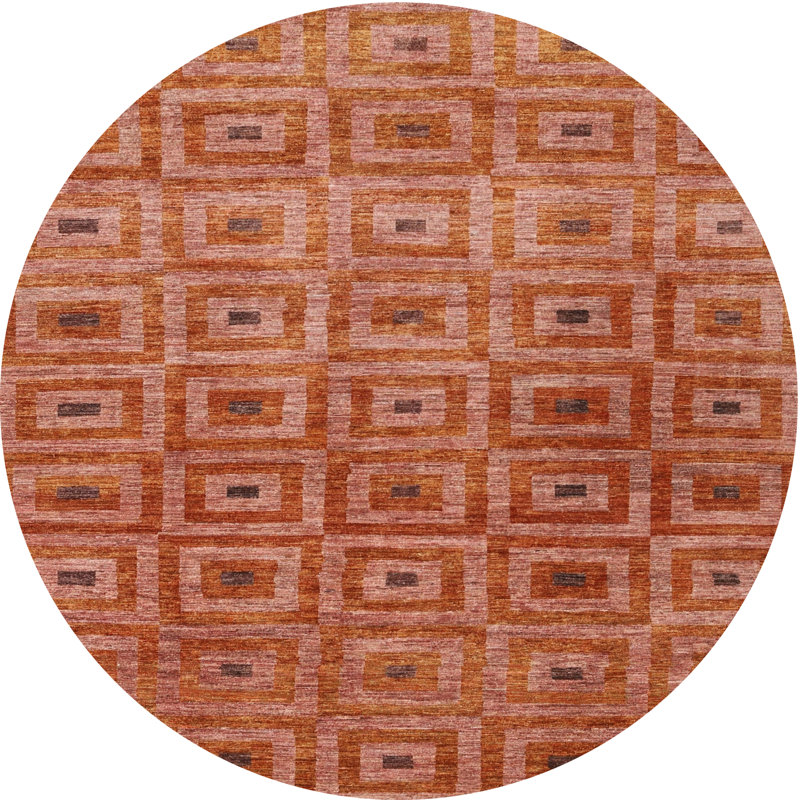 Tapis brun contemporain, Rond 3 pi