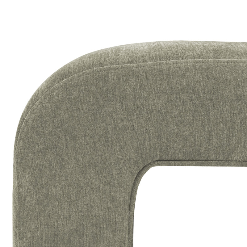 Banc rembourré Ichika, Chenille vert olive