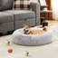 Lit pour chat moelleux et antidérapant rond gris moelleux