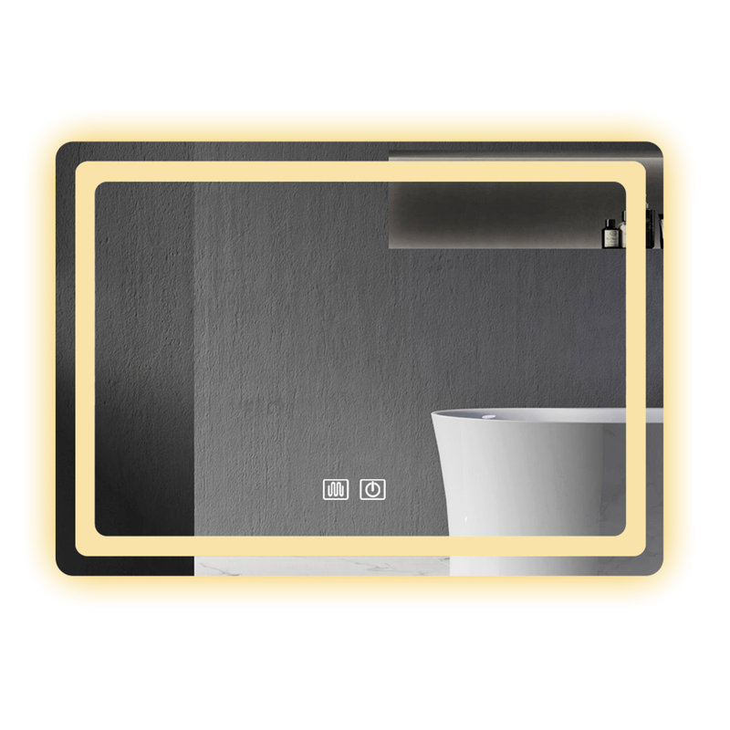 Bathroom Led Lighted Mirror - Fog Switch, Smooth Surface, Long Lasting Performance, Aluminium Coating, Long-Term Stability