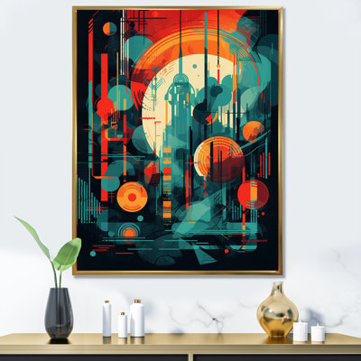 Vert et orange Mid Century Innovations III sur impression sur toile