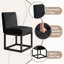 19" H Modern Linen Upholstered Dining Chairs With Metal Frame, Black-221938552
