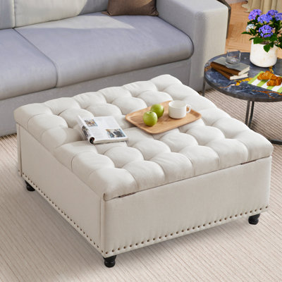 35.5'' Upholstered Storage Square Ottoman