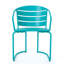 Ensemble bistro extérieur en fer - bleu sarcelle mat, 2 chaises et table ovale pour le plaisir du jardin