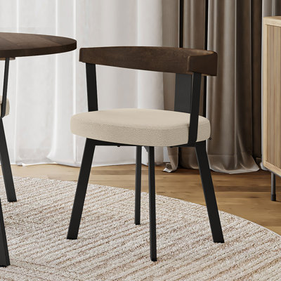 Drees Dining Chair with wooden backrest and arms