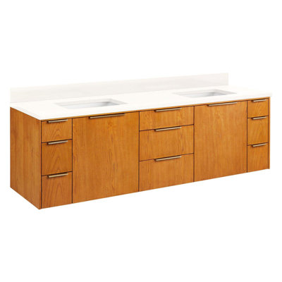 Ensemble de meuble-lavabo double 72 "avec lavabos sous-plan rectangulaires Dita