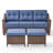 Acton 75" Outdoor Wicker Rattan Patio Sofa With Cushions And Ottomans-714180131