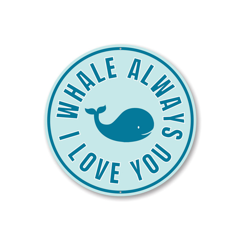 Plaque en aluminium «Whale Lover», H 18 po x l 18 po x P 0,06 po