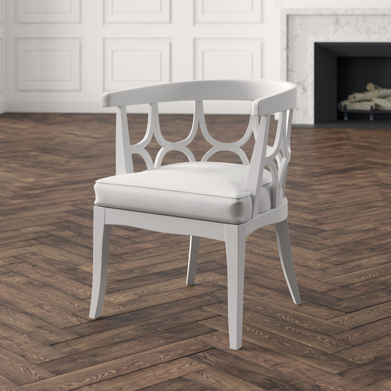 Linen Barrel Chair, White