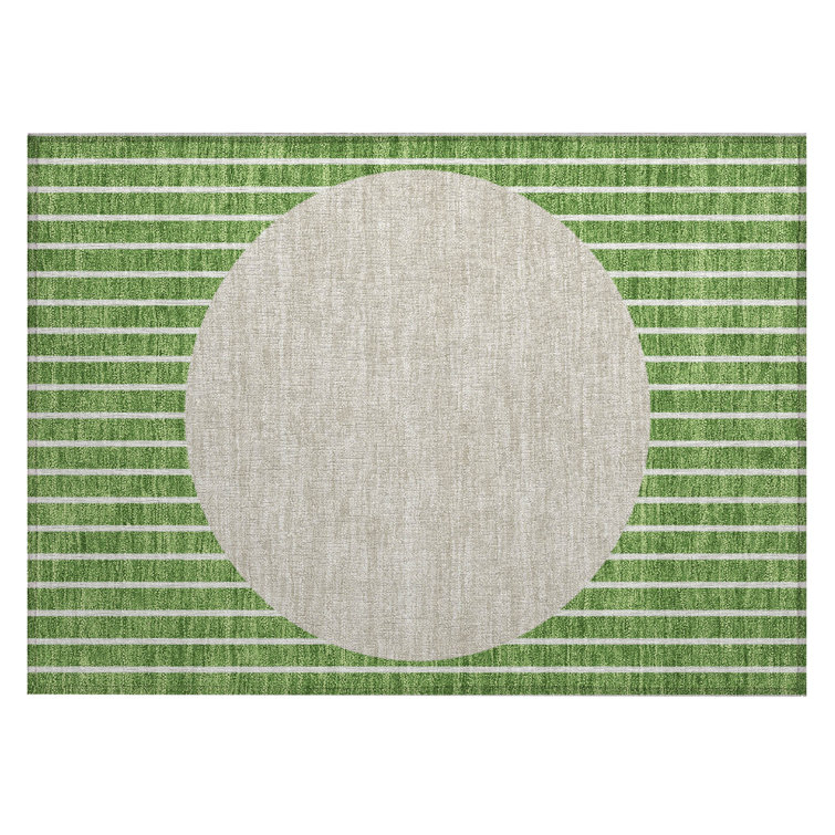 Machine Washable Indoor/Outdoor Chantille ACN994 Green Area Rug