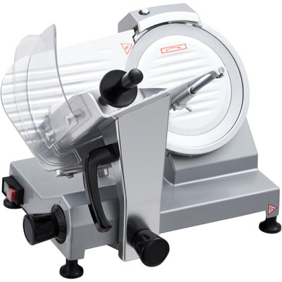 270W Semi-Automatic 12 Inch Commercial Electric Meat Slicer, Stainless Steel Food Cutter with 0-15mm Adjustable Thickness for Home Kitchen, Deli and Restaurant Use