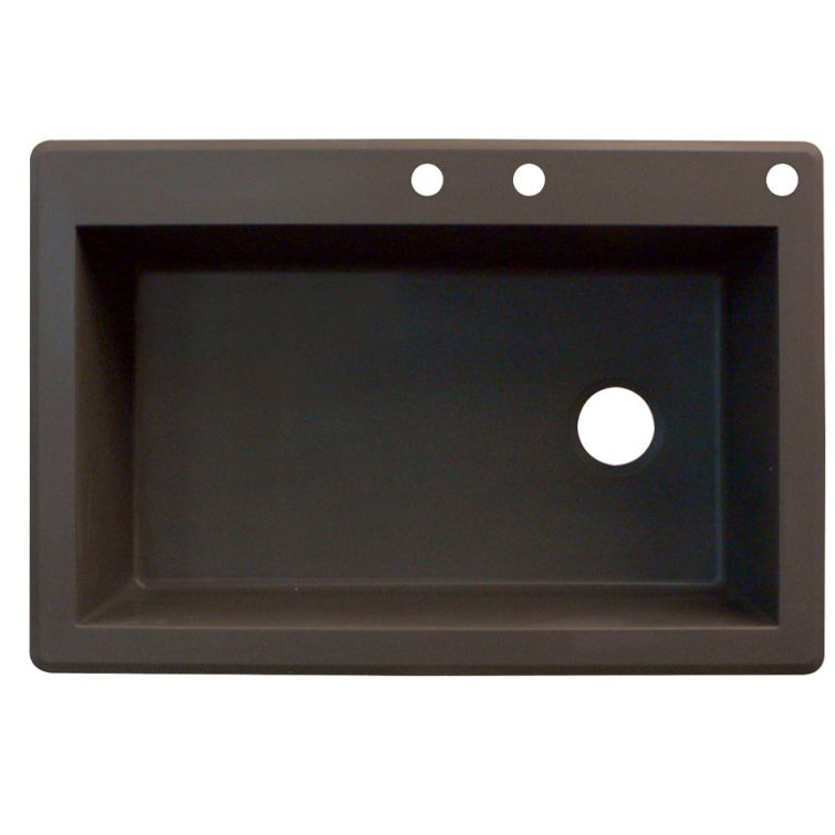 Radius 33'' L Drop-In Single Bowl Granite Kitchen Sink