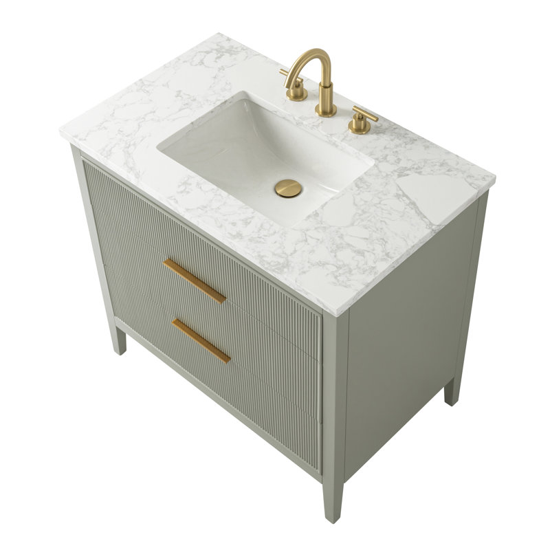 Emma 36" W Single Vanity, Light Sage