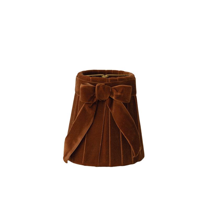 Mini abat-jour en velours Camel