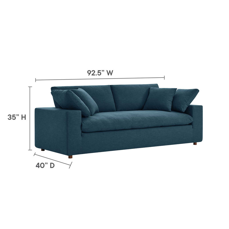 Modway Commix Down Filled Overstuffed Sofa, Azure