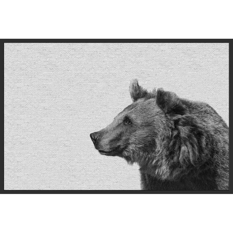 Side Furry Bear II - Floater Frame Print on Canvas, 76 cm H x 114 cm W x 4 cm D