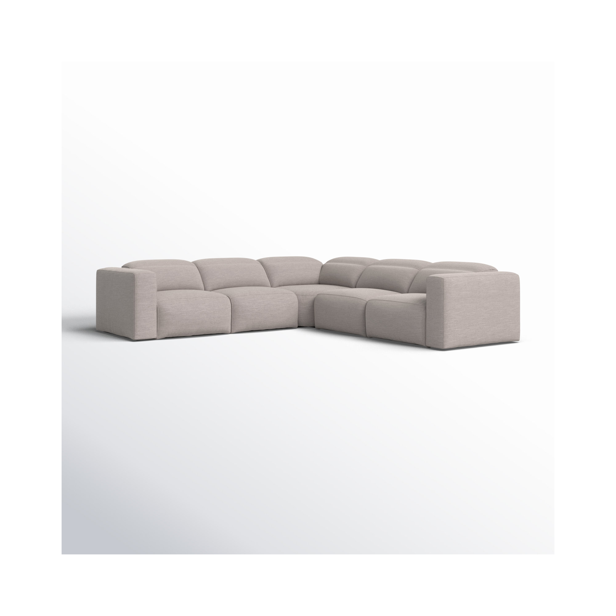Amed 5 - Piece Power Reclining Sectional, Gray Polyester Blend
