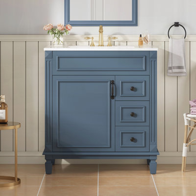 30" Bathroom Vanity with Ceramic Sink