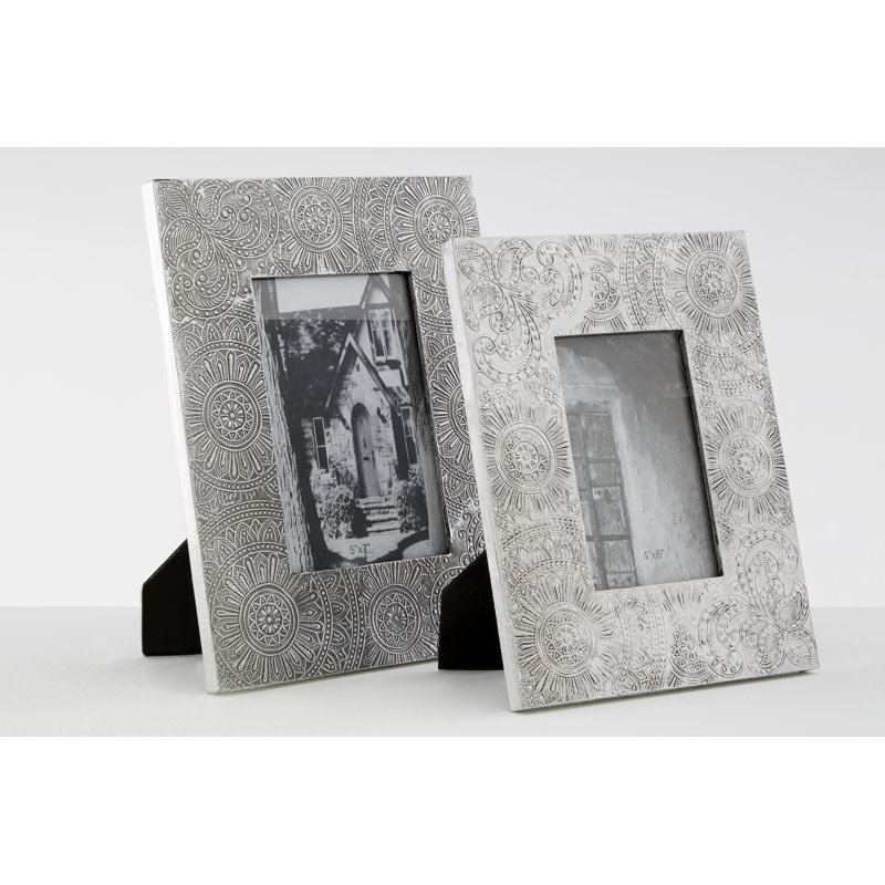 Adira Silver Metal Embossed Picture Frame, 28cm H x 23cm W x 1cm D