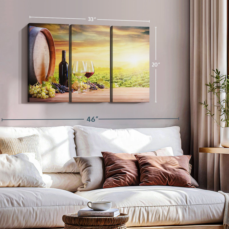 «Italian Vineyard Wine» sur toile, H 20 po x l 33 po