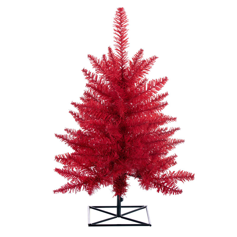 Sapin de Noël artificiel rouge, 3 pi H
