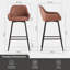 Faux Leather Upholstered Counter Bar Stools with Armrest-2072996611