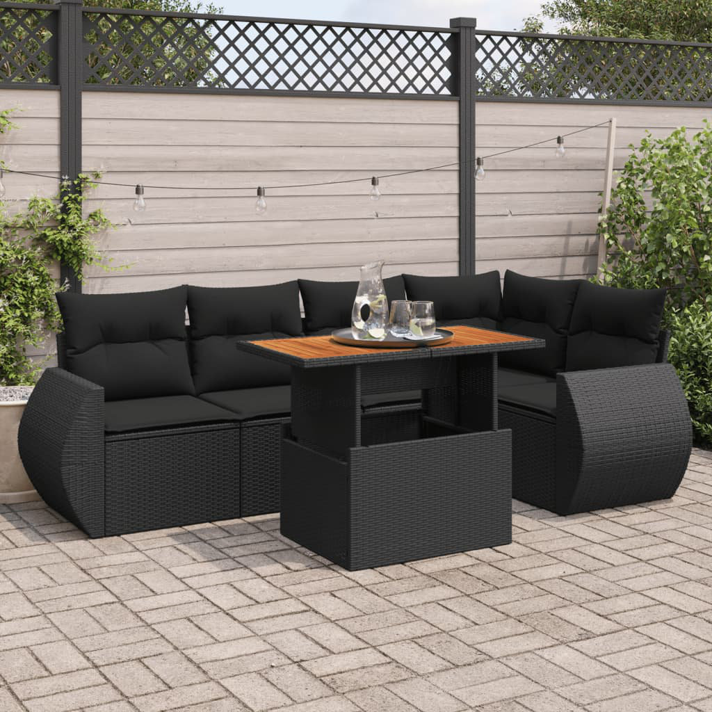 Vidaxl 6-Tlg. Garten-Sofagarnitur Mit Kissen Beige Poly Rattan