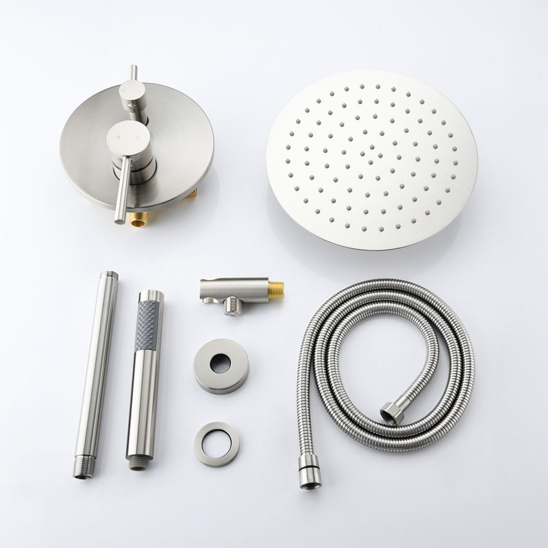 10 Inch Shower Head And Handheld In Brushed Nickel For Bathroom Appeal Modern System With