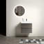 Meuble-lavabo mural 24 po moderne gris, solution de rangement double tiroir, ski silencieux, moderne Cool No Style avec lavabo