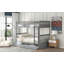 Lit superposé simple au-dessus de simple avec échelles et deux tiroirs de rangement (gris) (Lt000265aae)