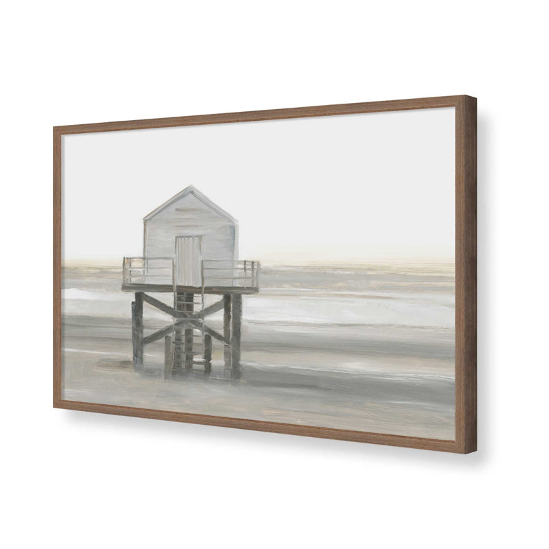 «Weathered Beach Outpost I» par Ethan Harper, reproduction d'art, H 24 po x l 32 po, Brun