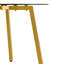 Table de salle à manger transparente en verre trempé avec structure en métal doré, facile à assembler pour les pieds de style contemporain, pièces parfaites