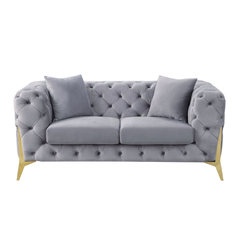 Causeuse Modern Canapé Jelanea avec 2 coussins en velours