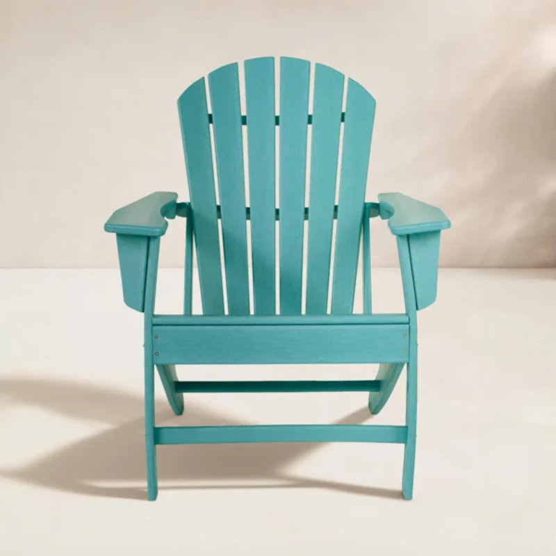Emory Foldable Outdoor Adirondack Chair, Turquoise