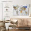 «Bianco Wood World Map», reproduction sur toile-92761322