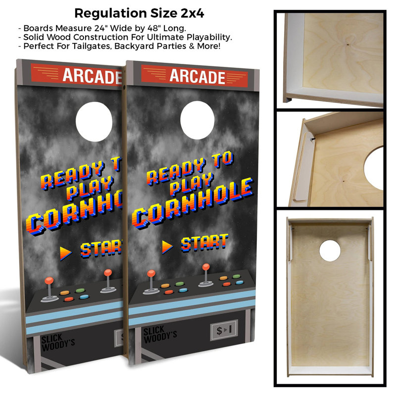 2' X 4' Arcade Game Cornhole Board Set With Hole Lights