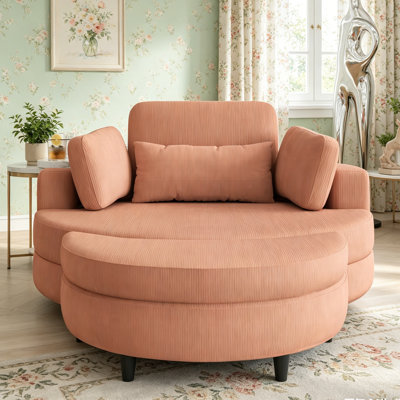 Danieal 51.2'' Wide Barrel Chair and Ottoman