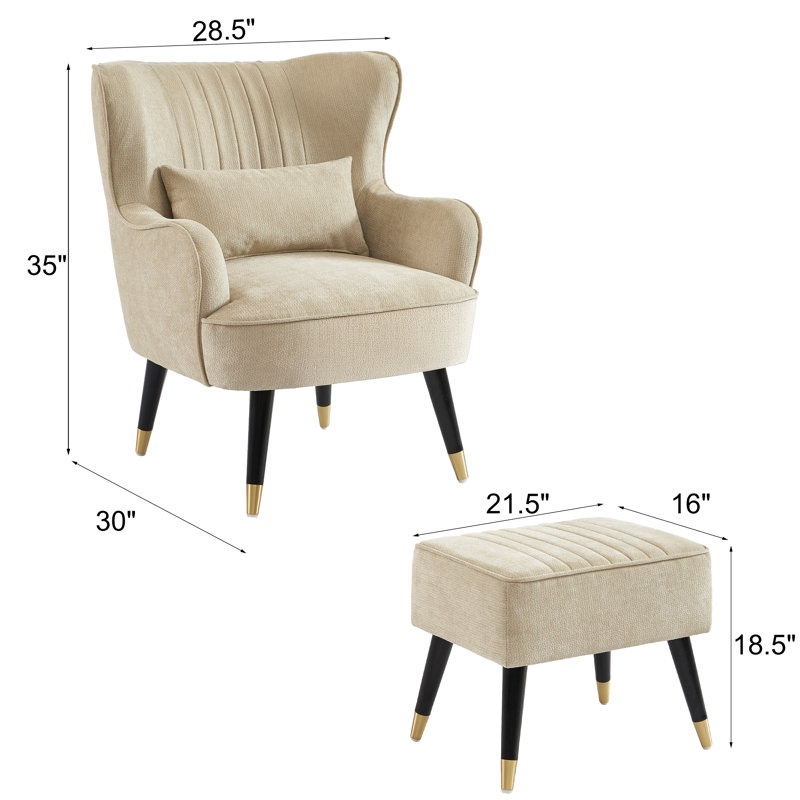 ANDYDECO Modern Style Accent Chair, Beige