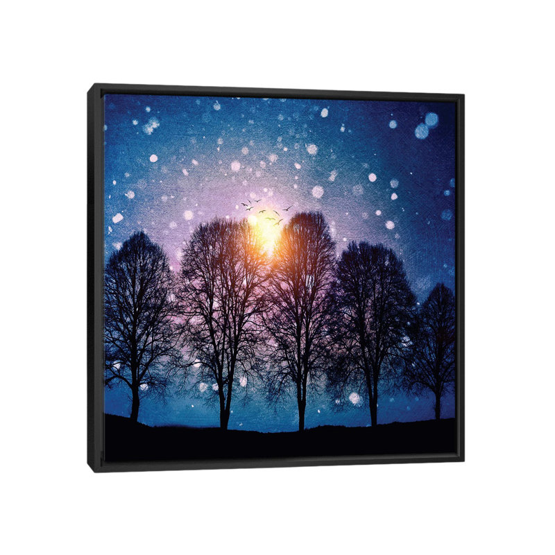«Sounds Of Winter» par Viviana Gonzalez - impression sur toile, H 18 po x l 18 po x P 1,5 po, Toile avec cadre noir