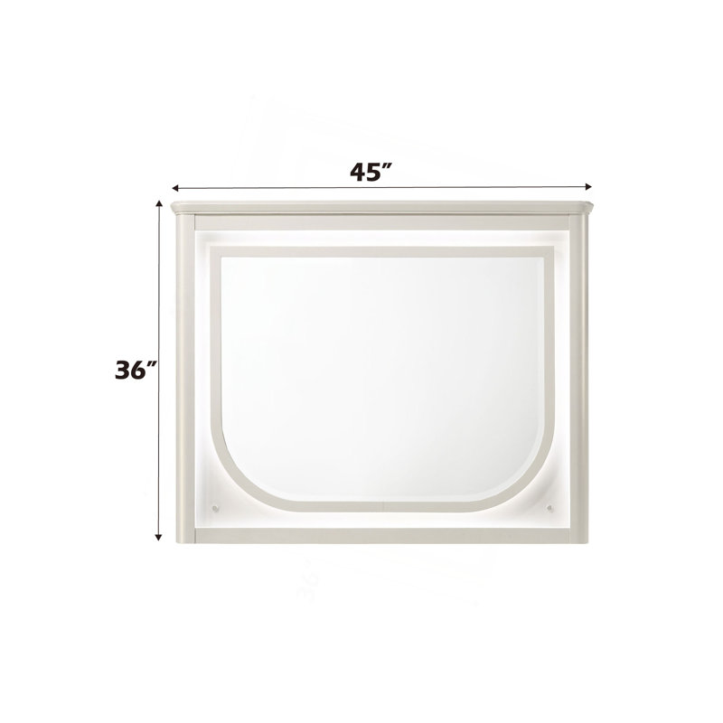Miroir blanc perle