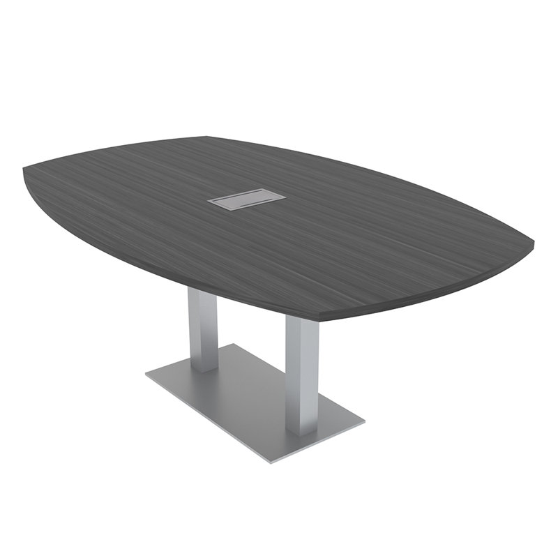Table de réunion Arc-Boat avec base en métal double 2 modules de puissance et de données, L 72 po x l 48 po, Nuit asiatique